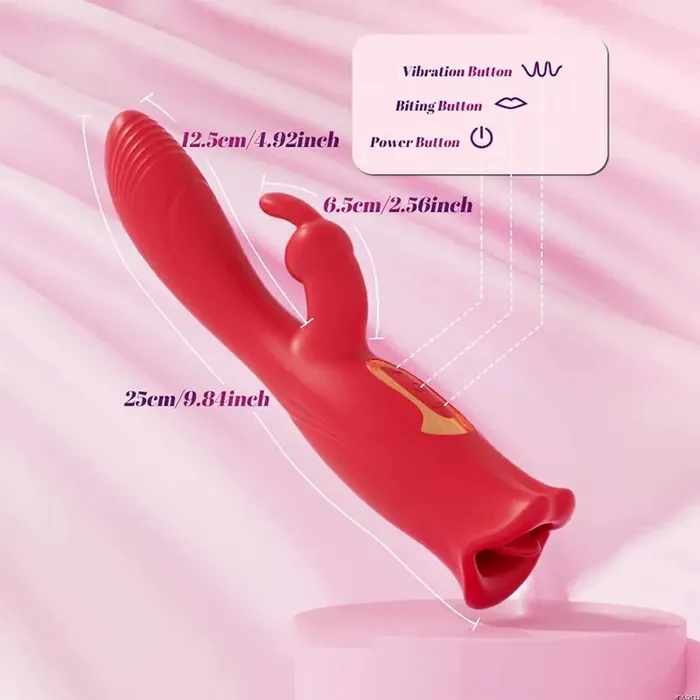 Lovetoyshub Female Sex Toys | 3 In 1 Rabbit Vibrator with Mouth Tongue Stimulation