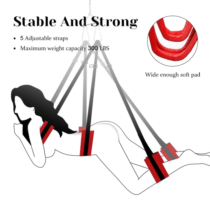 Lovetoyshub Male Sex Toys | Adjustable 360° Spinning Swing With Steel Triangle Frame