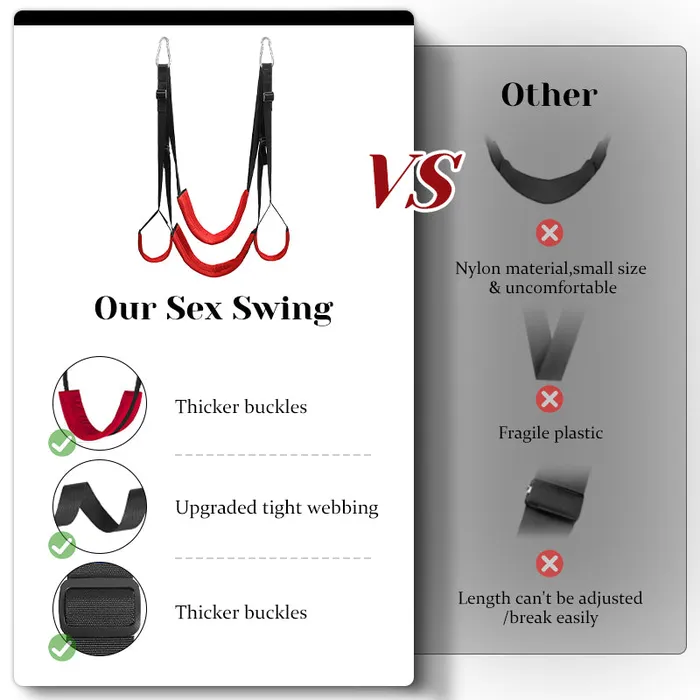 Lovetoyshub Male Sex Toys | Adjustable 360° Spinning Swing With Steel Triangle Frame