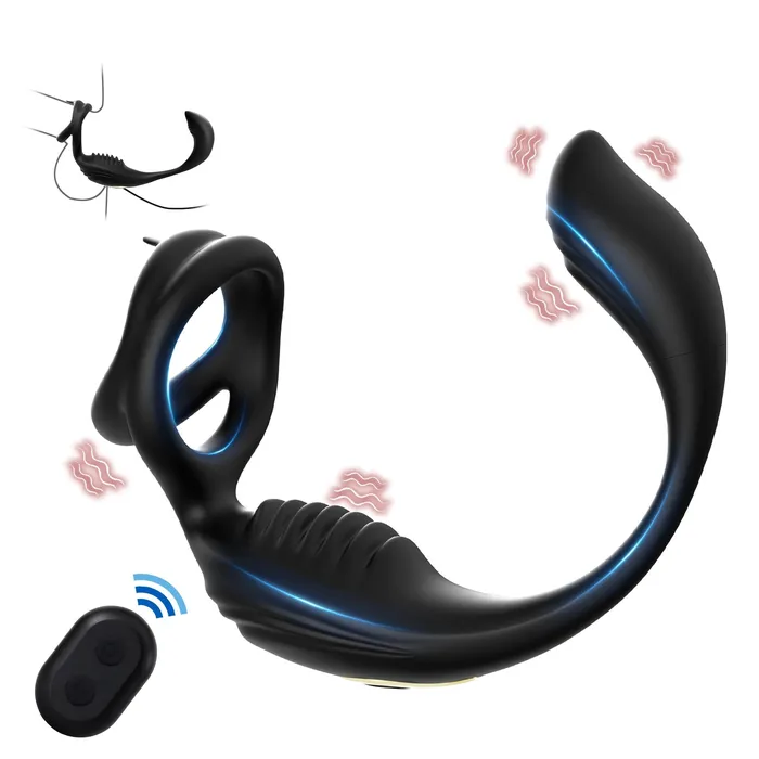 Lovetoyshub Male Sex Toys Prostate Massager for Penis Testicles Perineum Anal Stimulation