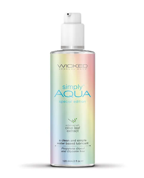 Lubricants Wicked Sensual Care Simply Aqua Water Based Lubricant 4 Fl Oz Special Edition