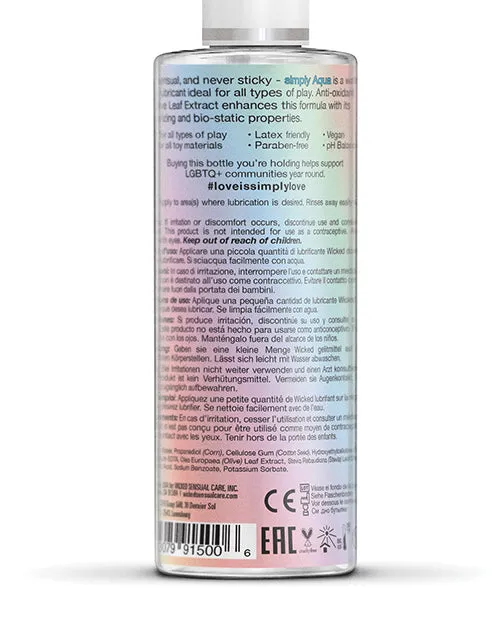 Lubricants | Wicked Sensual Care Simply Aqua Water Based Lubricant - 4 Fl. Oz. -  Special Edition