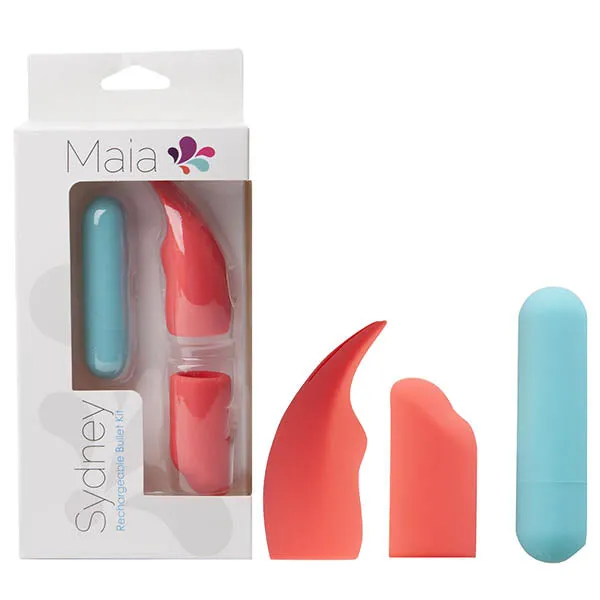 Maia Sydney Baby Blue USB Rechargeable Bullet with Interchangeable Tips Maia Toys Female Sex Toys