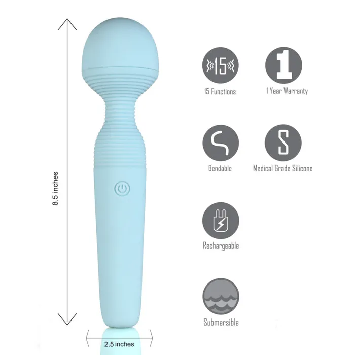 Maia Toys Vibrators Grace Bendable Vibrating Pleasure Wand Blue