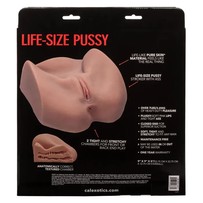 Male Sex Toys | Calexotics Stroke It Life-Size Pussy - Brown