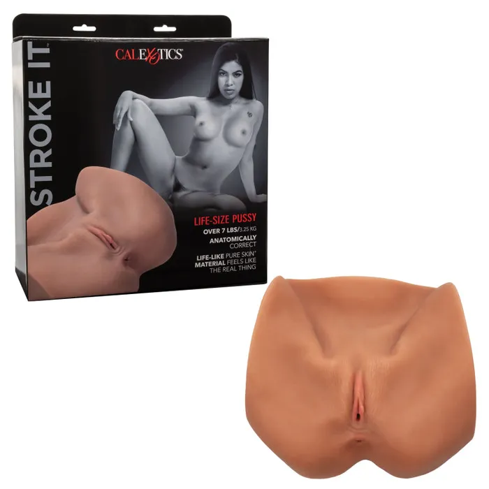 Male Sex Toys | Calexotics Stroke It Life-Size Pussy - Brown