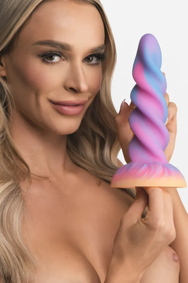 Moon Rider Unicorn Fantasy Ribbed Dildo - Glow In The Dark | XR Brands Female Sex Toys