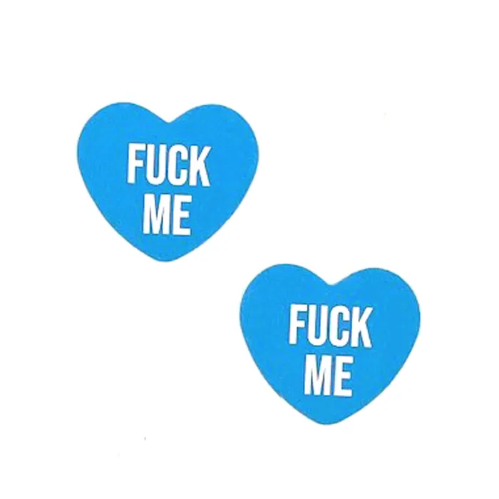 Neva Nude Vibrators Fuck Me Blue Candy Heart Pasties