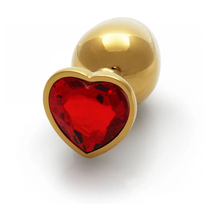 OUCH! Heart Gem Gold Butt Plug - Large-(ou807gld) | Shots Toys Anal