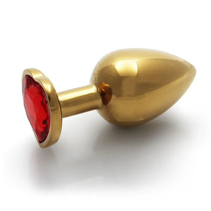 OUCH! Heart Gem Gold Butt Plug - Large-(ou807gld) | Shots Toys Anal