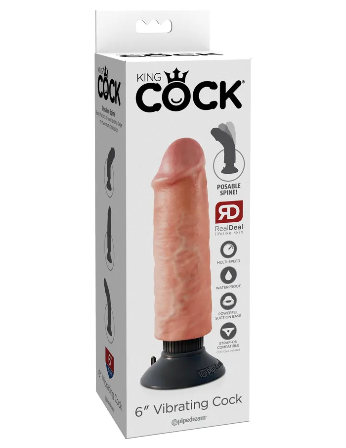 Pipedreams Dildos King Cock 6 Vibrating Cock Light