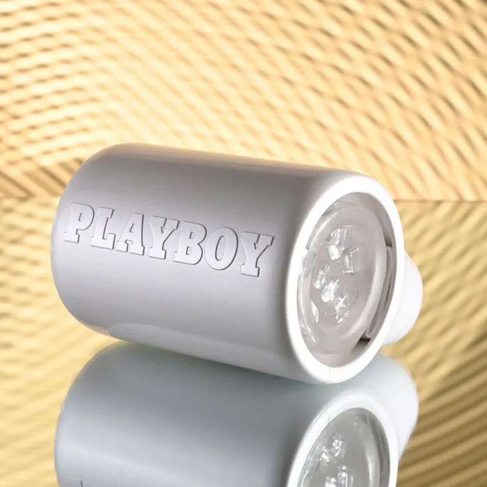 Playboy Pleasure SPIN DOCTOR - White USB Rechargeable Vibrating & Spinning Stroker | Playboy Pleasure Male Sex Toys