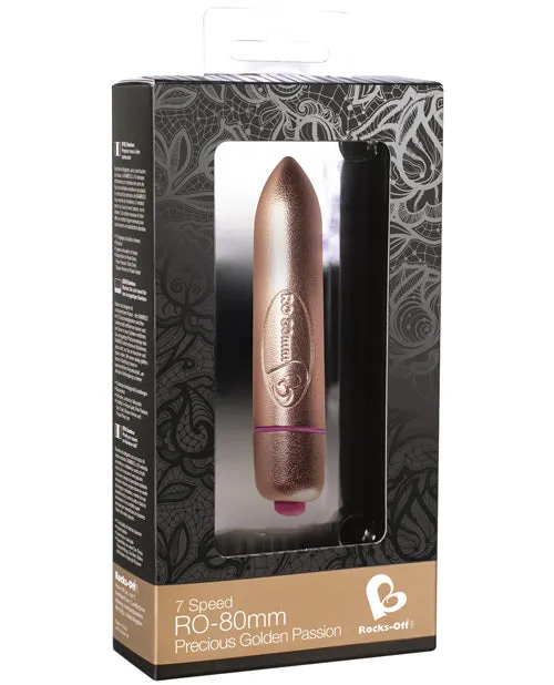 Rocks Off RO-80mm Fully Amped Bullet Vibrator 7 Speed Gold | Rocks Off Female Sex Toys