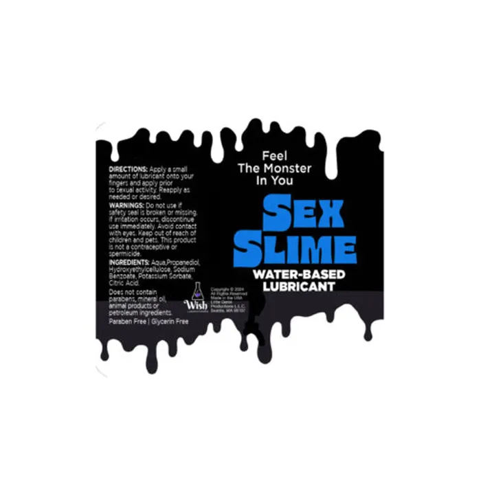 Sex Slime Creature Lube Waterbased Lubricant 4oz Blue Little Genie Anal