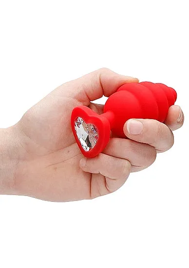 Shots America Anal | Extra Large Ribbed Diamond Heart Plug