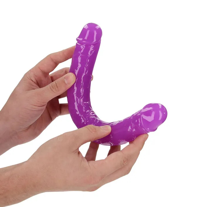 Shots Toys Dildos | REALROCK 30 cm Double Dong Glow - Purple-(rea148glopur)