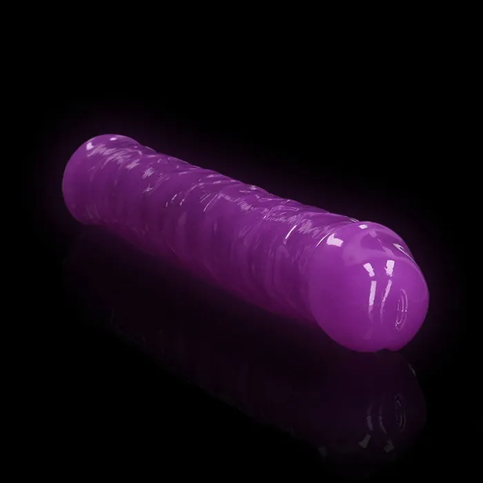 Shots Toys Dildos | REALROCK 30 cm Double Dong Glow - Purple-(rea148glopur)