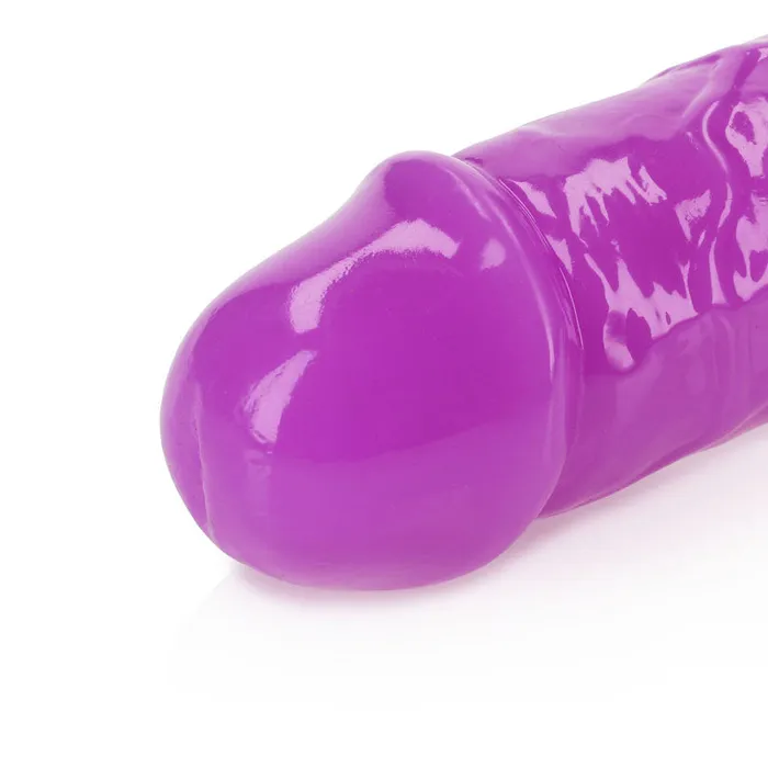 Shots Toys Dildos | REALROCK 30 cm Double Dong Glow - Purple-(rea148glopur)