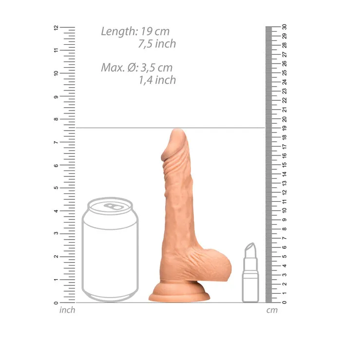 Shots Toys Female Sex Toys | REALROCK 7'' Realistic Dildo With Balls - Flesh 17.8 cm Dong