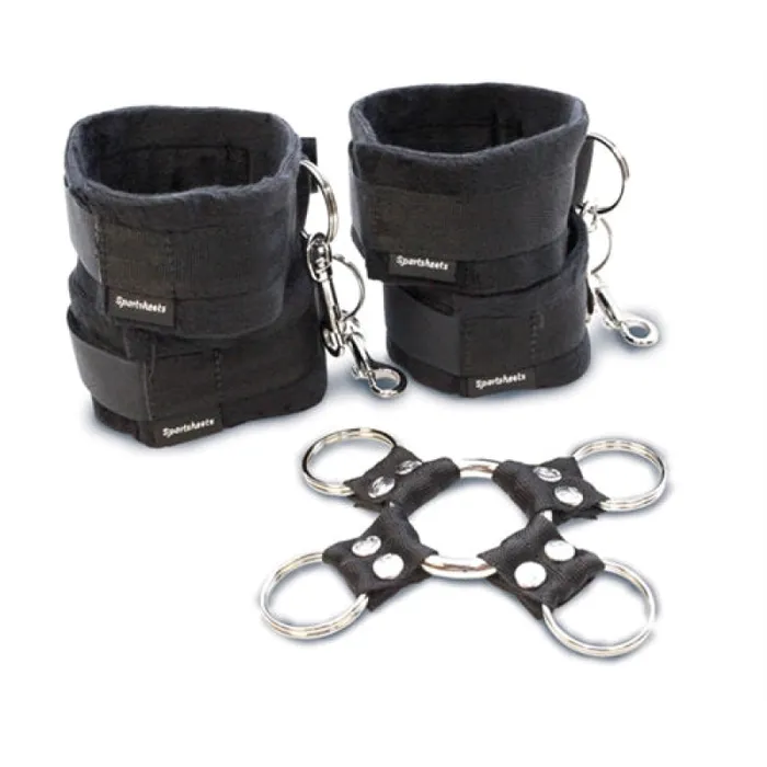 Sportsheets Anal 5 Piece Hog Tie and Cuff Set Black