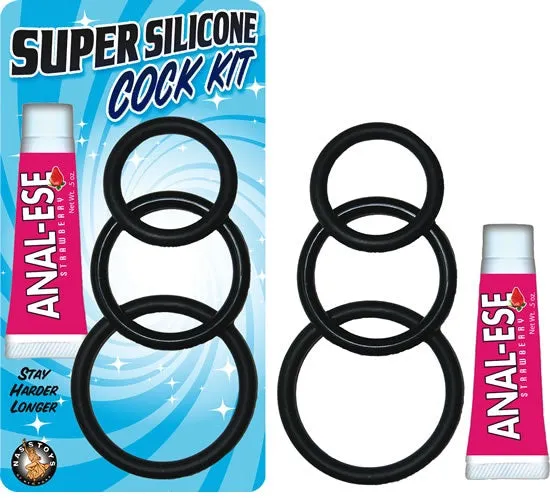 Super Cock Kit Silicone Cock rings Anal Ese Ease Eaze Lube Nasstoys Male Sex Toys