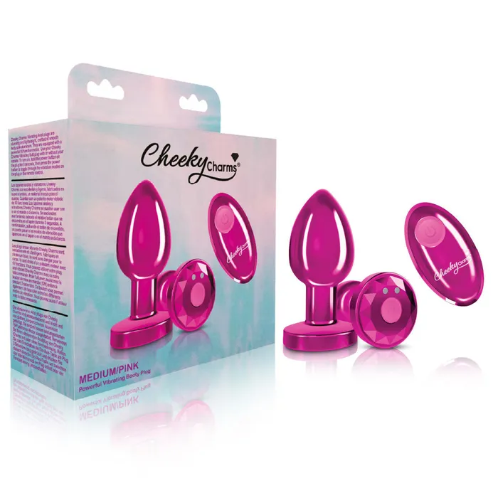 Viben Anal | Cheeky Charms Vibrating Metal Plug Pink W/ Remote