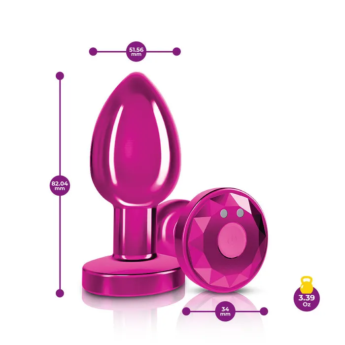 Viben Anal | Cheeky Charms Vibrating Metal Plug Pink W/ Remote