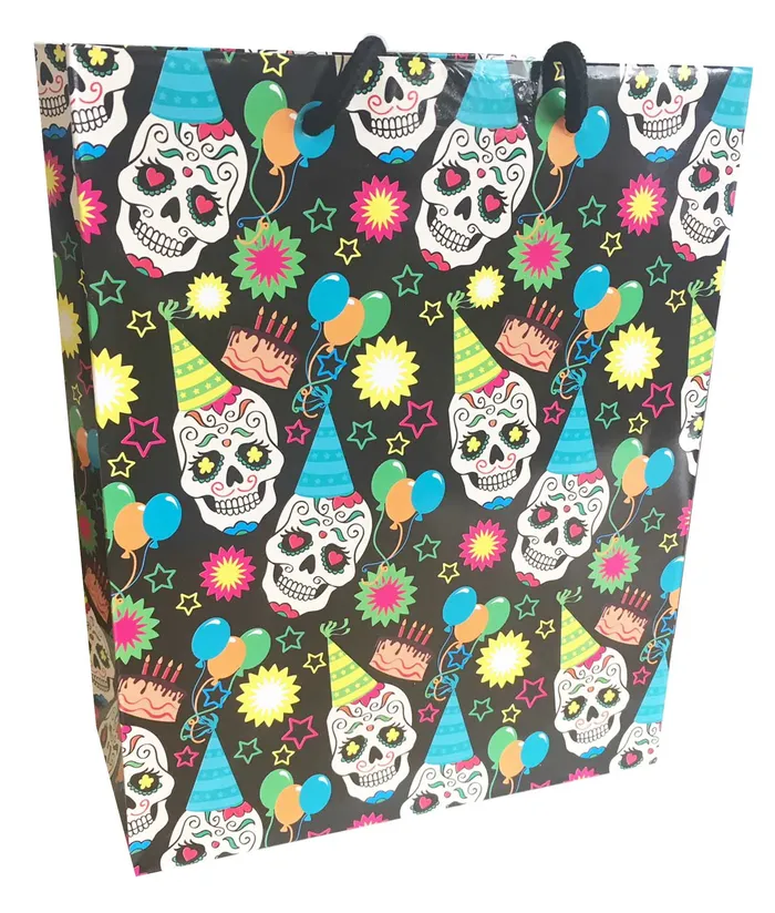 Vibrators Kalan Sugar Skull Birthday Pattern Gift Bag 8x10