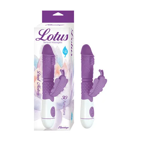 Vibrators Novelties By Nasswalk Lotus Sensual Massagers 4 Dual Stimulator Silicone Purple