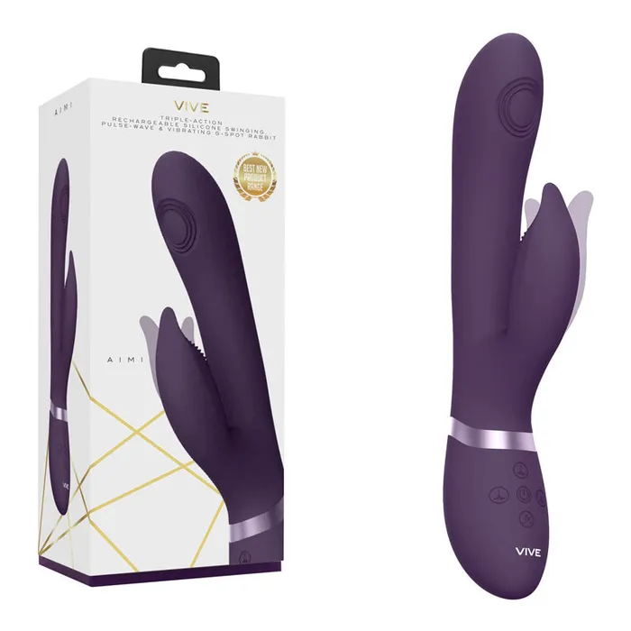 Vibrators Vive AIMI 3x Motor Swinging Rabbit Purple 223 cm USB Rechargeable Rabbit Vibrator Shots Toys