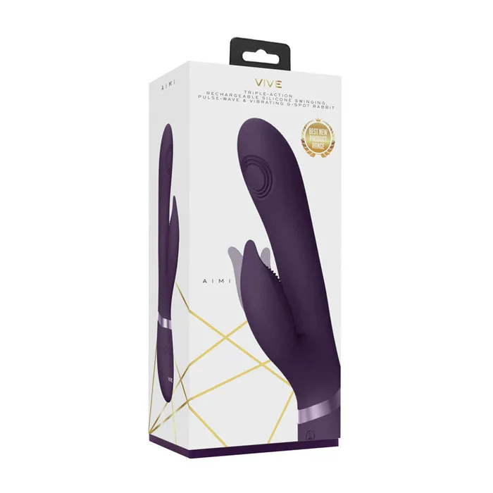 Vibrators | Vive AIMI 3x Motor Swinging Rabbit - Purple 22.3 cm USB Rechargeable Rabbit Vibrator - Shots Toys