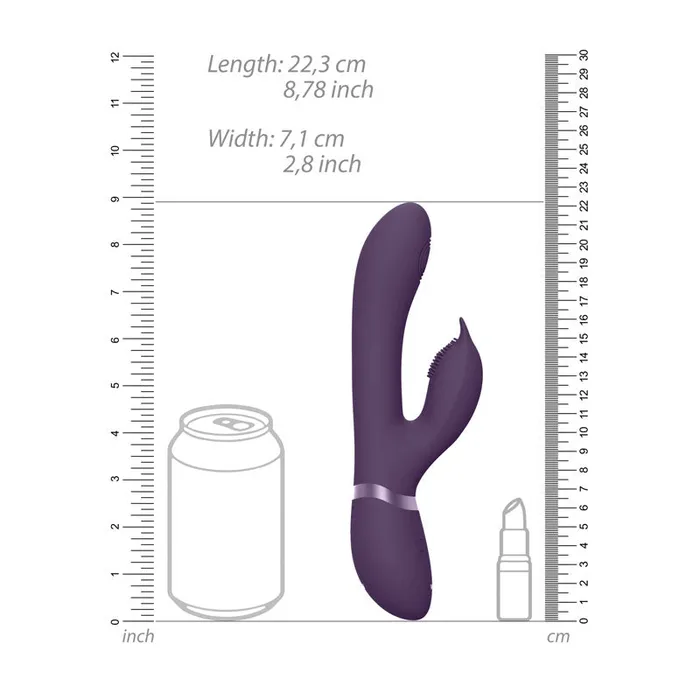 Vibrators | Vive AIMI 3x Motor Swinging Rabbit - Purple 22.3 cm USB Rechargeable Rabbit Vibrator - Shots Toys