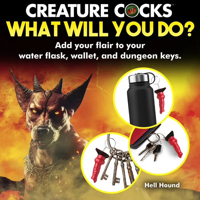 Vibrators | Xr Brands Creature Cocks Hell Hound Keychain - Red