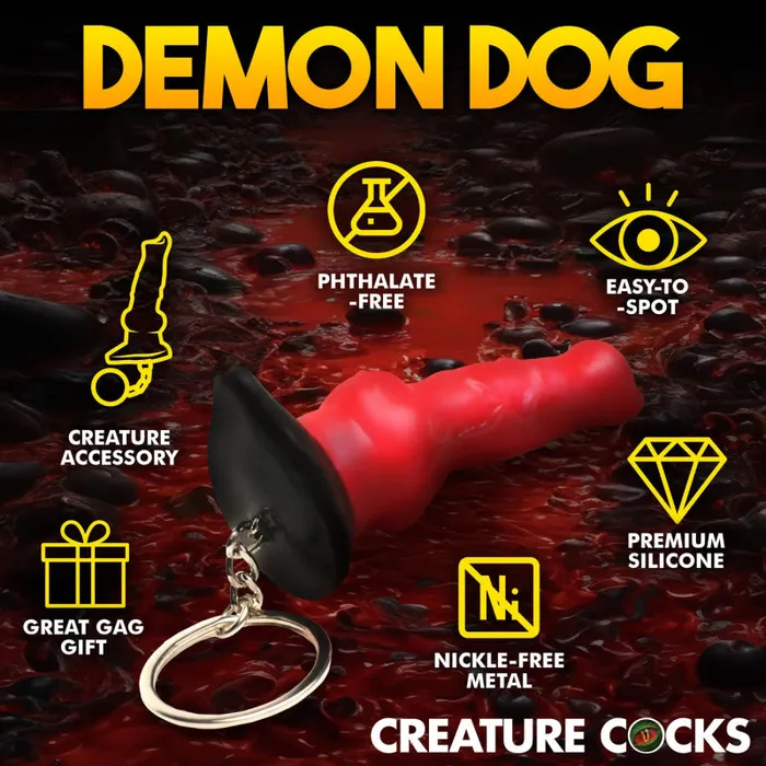 Vibrators | Xr Brands Creature Cocks Hell Hound Keychain - Red