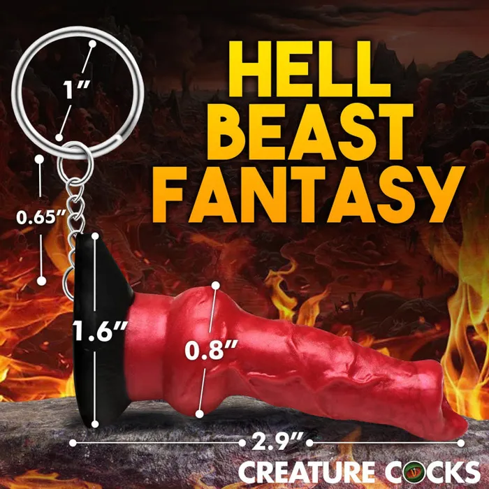 Vibrators | Xr Brands Creature Cocks Hell Hound Keychain - Red