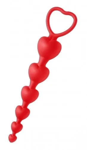 XR Brands Anal Sweet Hearts Heart Shaped Silicone Anal Beads