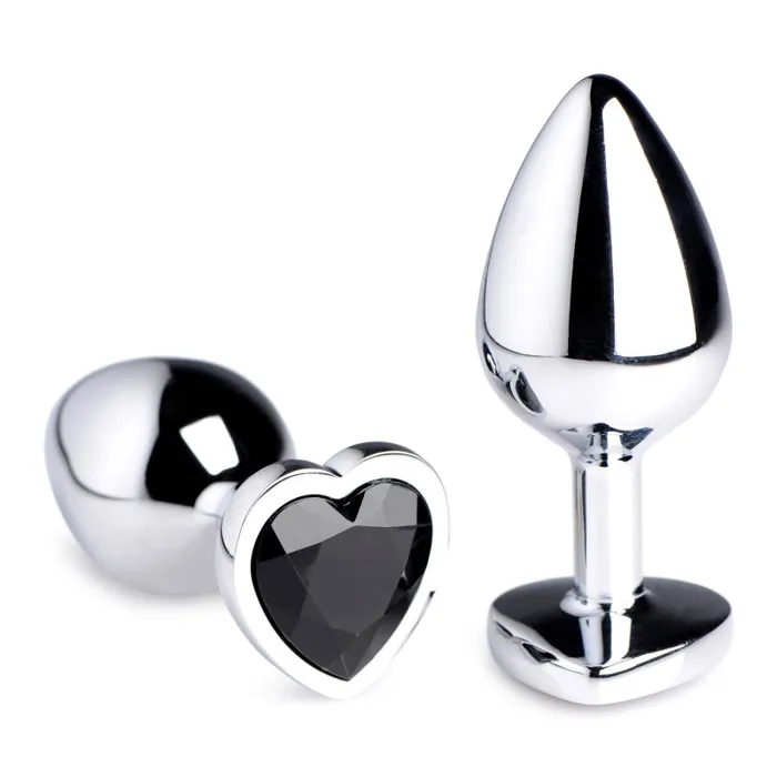 Xr Brands Booty Sparks Anal Black Heart Gem Anal Plug Medium