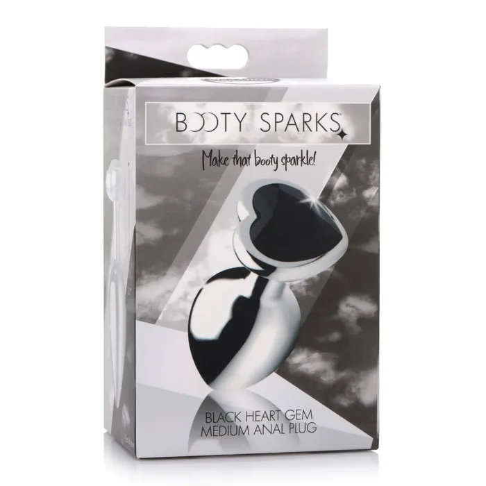 Xr Brands Booty Sparks Anal | Black Heart Gem Anal Plug - Medium