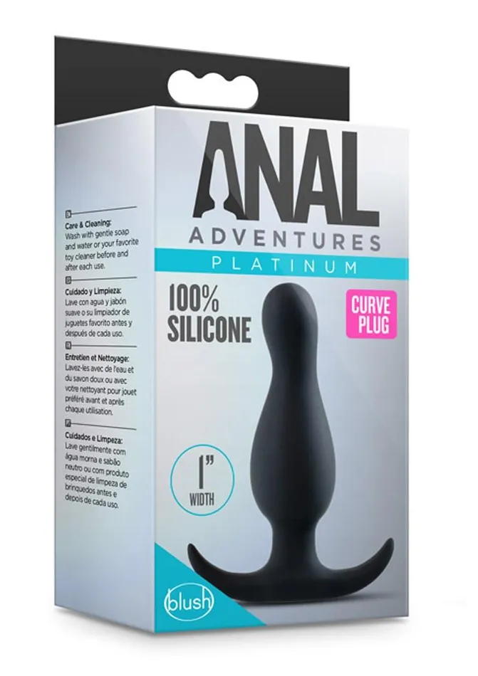 Anal Adventures Male Sex Toys Anal Adventures Platinum Curve Silicone Butt Plug