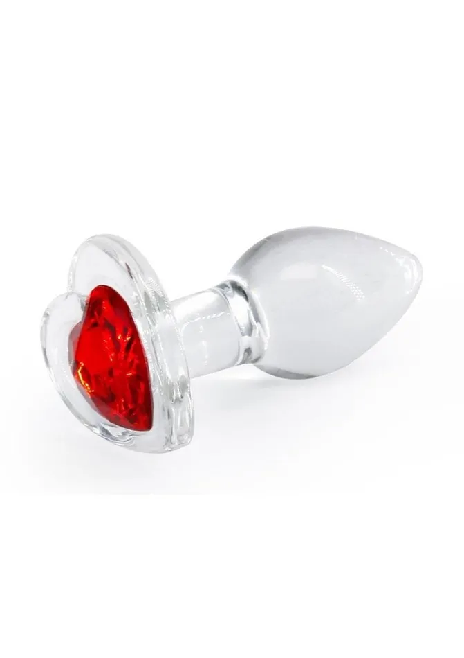 Anal Crystal Crystal Desires Red Heart Glass Anal Plugs