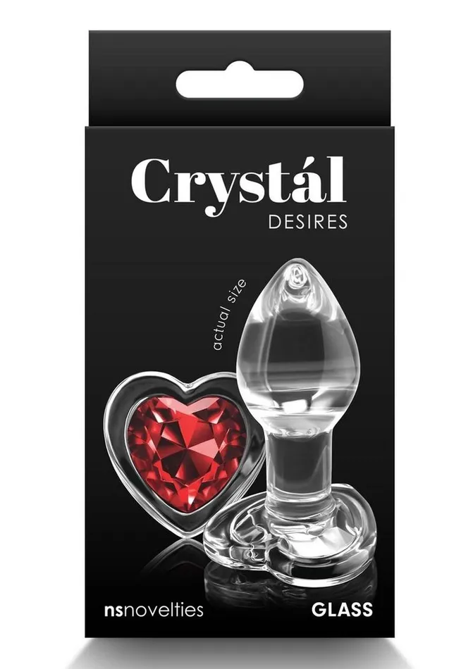 Anal Crystal Crystal Desires Red Heart Glass Anal Plugs