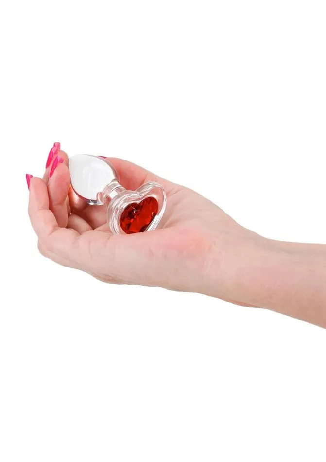 Anal Crystal Crystal Desires Red Heart Glass Anal Plugs