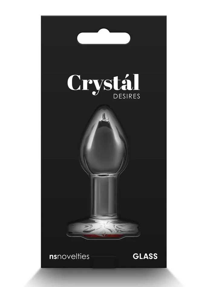 Anal Crystal Crystal Desires Red Heart Glass Anal Plugs