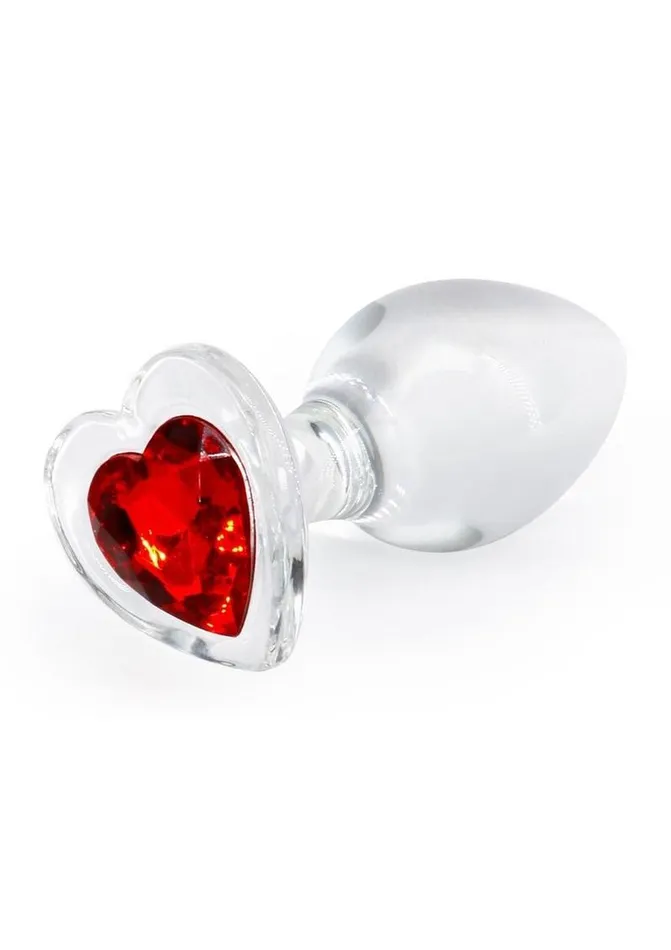 Anal Crystal Crystal Desires Red Heart Glass Anal Plugs