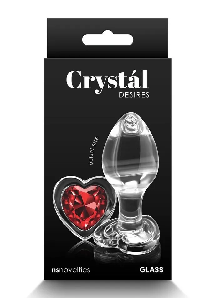 Anal Crystal Crystal Desires Red Heart Glass Anal Plugs