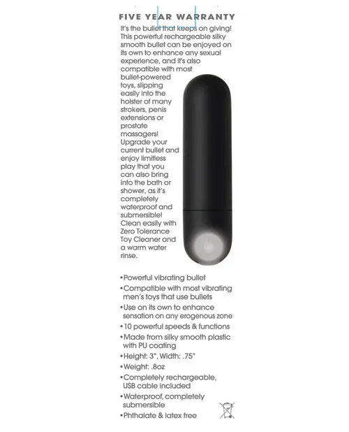 Anal Evolved Novelties INC Zero Tolerance All Powerful Rechargeable Bullet