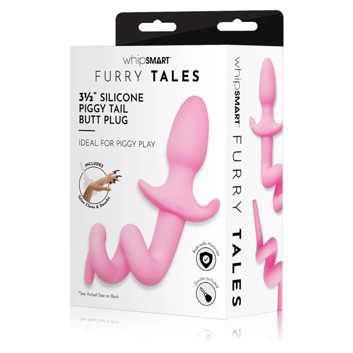 Anal WhipSmart WhipSmart Furry Tales 35 Inch Silicone Piggy Tail Butt Plug Pink 89 cm