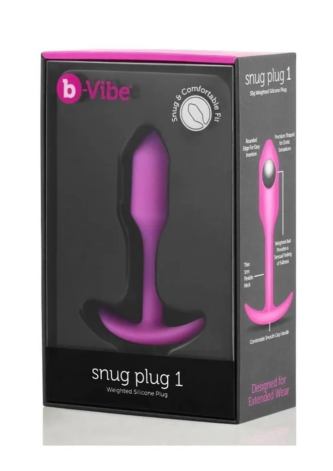 bVibe Anal BVibe Snug Plug 1 Silicone Weighted Butt Plug Fucshia