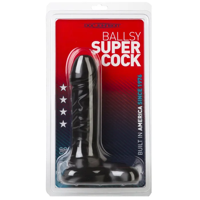 Ballsy Super Cock 9 inchx 2in Black Doc Johnson Anal