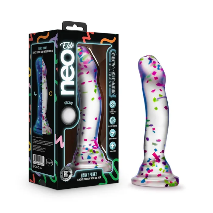 Dildos Neo Elite Glow Hanky Panky Glow In Dark Clear 19 cm Dong Blush Novelties